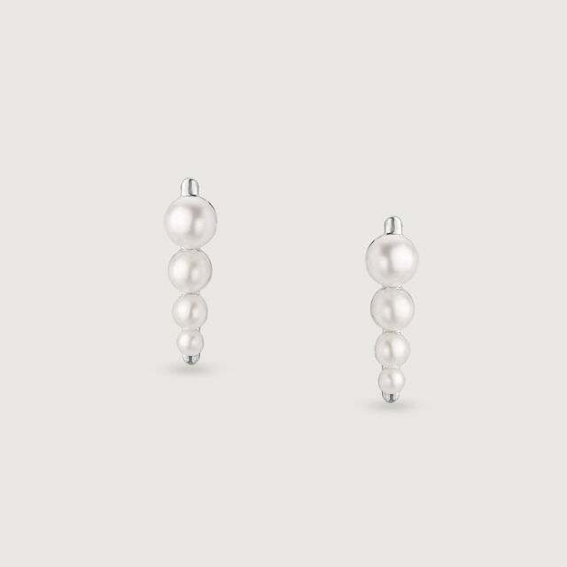 Cascade Glow Silver Stud Earrings,,hi-res image number null