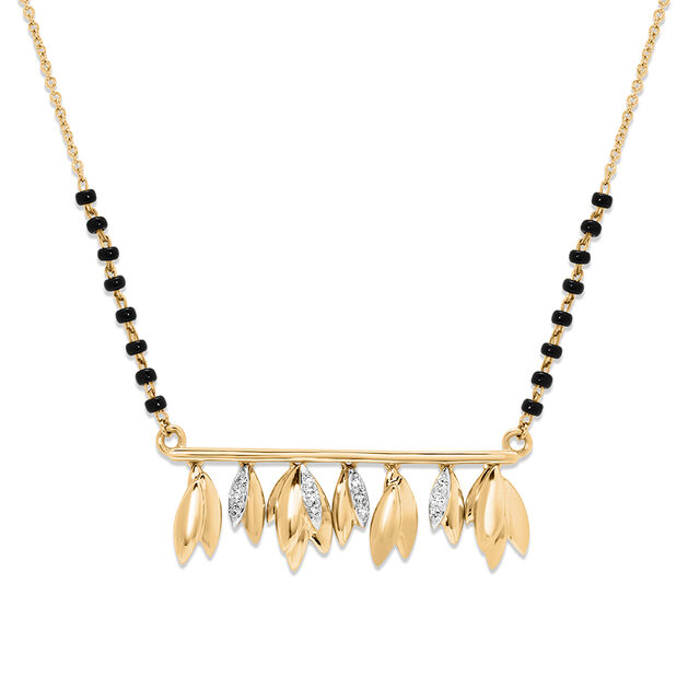 14 KT Yellow Gold Diamond Mangalsutra,,hi-res view 2