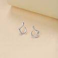 Twisty Glam Silver Earrings,,hi-res view 1