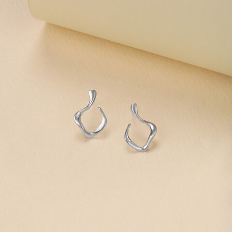 Twisty Glam Silver Earrings