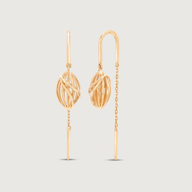 Chic Weave Gold Sui Dhaga Earrings,,hi-res image number null