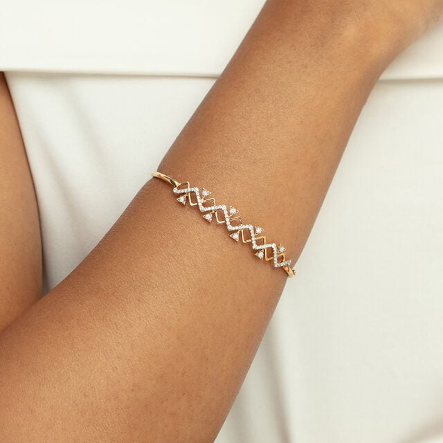 Lippan Sparkle Gold & Diamond Bangle,,hi-res image number null