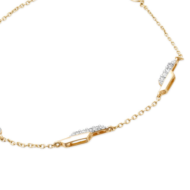 14KT Yellow Gold Abstract Beauty Diamond Bracelet,,hi-res view 3