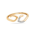 14KT Yellow Gold Disjointed Charm Diamond Ring,,hi-res view 2