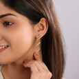 Starry Symmetry 14KT Diamond Drop Earrings,,hi-res view 2