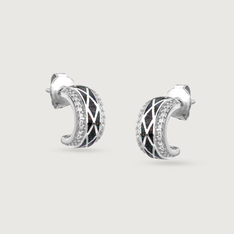 Shimmer Crush Silver Hoop Earrings