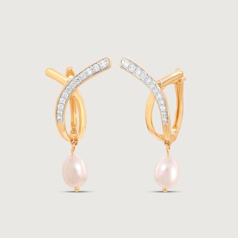 Elegant Line Diamond Hoop Earrings