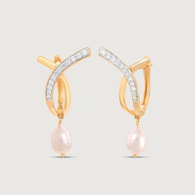 Elegant Line Diamond Hoop Earrings,,hi-res image number null