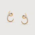 Ethereal Curves 14 Kt Gold & Diamond Hoop Earrings,,hi-res view 3
