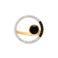 18KT Yellow Gold Gleaming Circle Diamond and Onyx Ring,,hi-res view 2