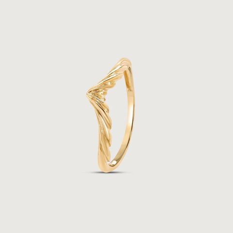 Wavy Charm Gold Ring