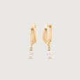 Stellar Loop Pearl Hoop Earrings,,hi-res view 4