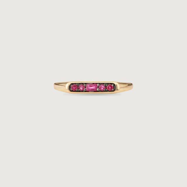 Linear Refined Ruby Gold Ring,,hi-res image number null