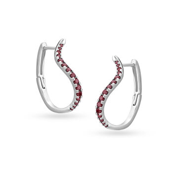 925 Silver Dainty Stud Earrings with Garnets