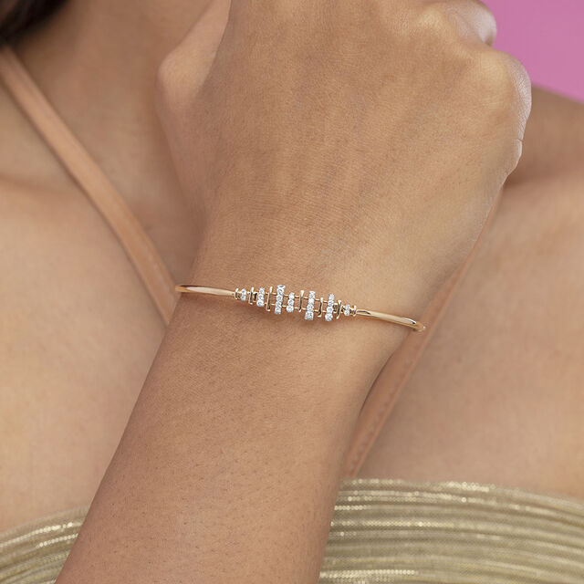 Luminous Connect Gold & Diamond Bangle,,hi-res image number null