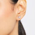 Luminous Radiant Silver Stud Earrings,,hi-res view 2