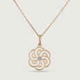 Elegant Floral Gold & Diamond Pendant,,hi-res view 3