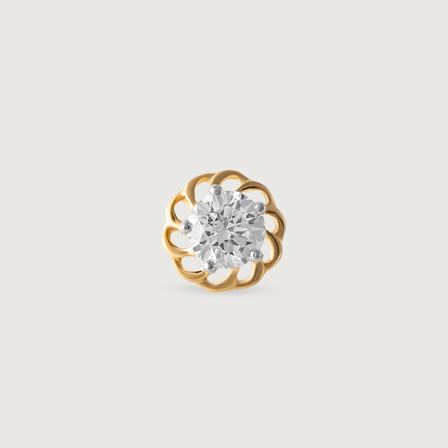 Ethereal Glow Gold and Diamond Nose Pin,,hi-res image number null