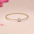 Love Story Diamond & Gold Bangle,,hi-res view 1