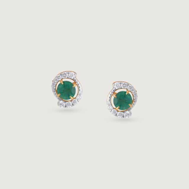 Diana Legacy Emerald & Diamond Stud Earrings,,hi-res image number null