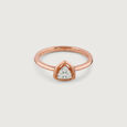 Trendy Triangle Gold & Diamond Finger Ring,,hi-res view 3