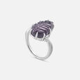 Purple Fern Silver Finger Ring,,hi-res view 2
