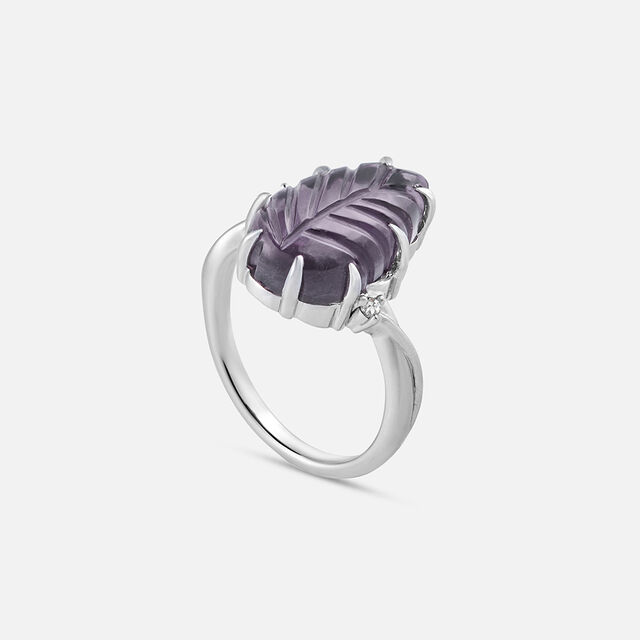 Purple Fern Silver Finger Ring,,hi-res image number null