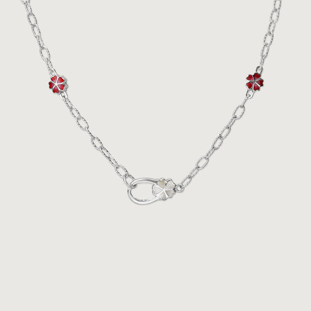 Mother of Pearl Floral Silver Necklaces,,hi-res image number null