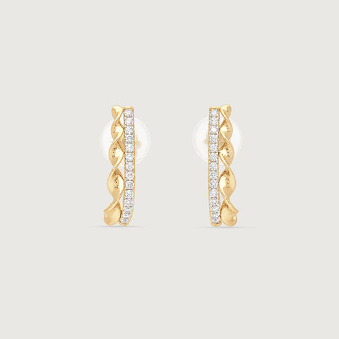 Twisted Rhythm Diamond Hoop Earrings