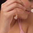 Dazzling Heart 14KT Rose & White Gold Diamond Necklace,,hi-res view 2