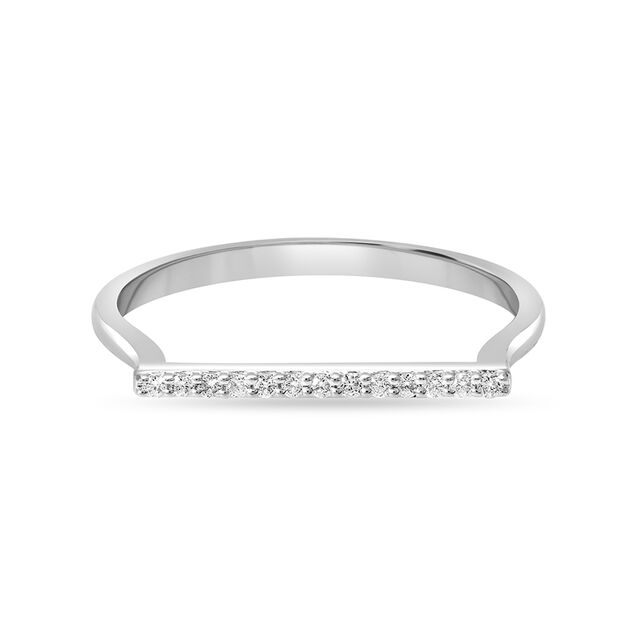 18KT White Gold Minimal Diamond Ring,,hi-res view 2