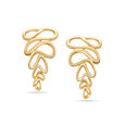 14 Kt Yellow Gold City Vines Hoop Earrings,,hi-res view 2