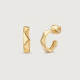 Angular Facet Gold Hoop Earrings,,hi-res view 5
