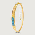 Elevated Pyramid Strip 18KT Arizona Turquoise Bangle,,hi-res view 4