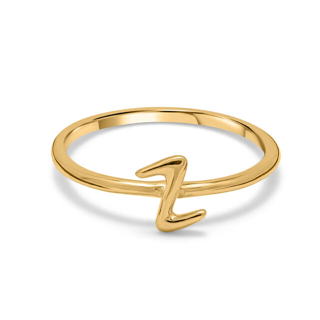 Letter Z 14KT Yellow Gold Initial Ring,,hi-res image number null