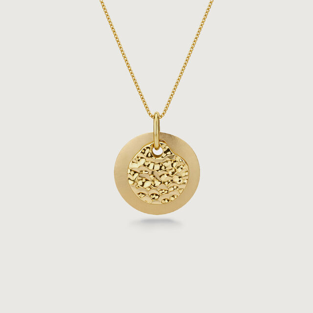 Layered Disc Gold Pendant,,hi-res image number null