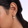 Mystic Love Pearl & Gold Drop Earrings,,hi-res view 2