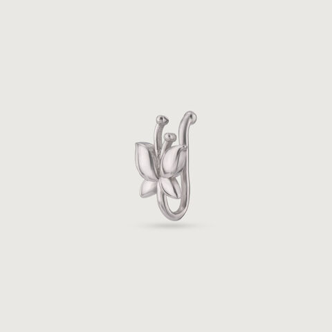 Whimsical Bloom Silver Nose Pin