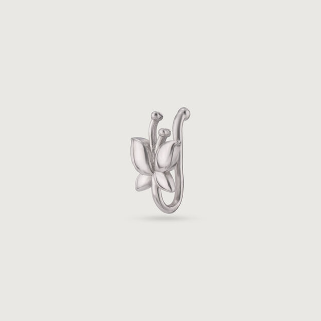 Whimsical Bloom Silver Nose Pin,,hi-res image number null