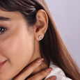 14KT White and Rose Gold Diamond Stud Earrings,,hi-res view 1