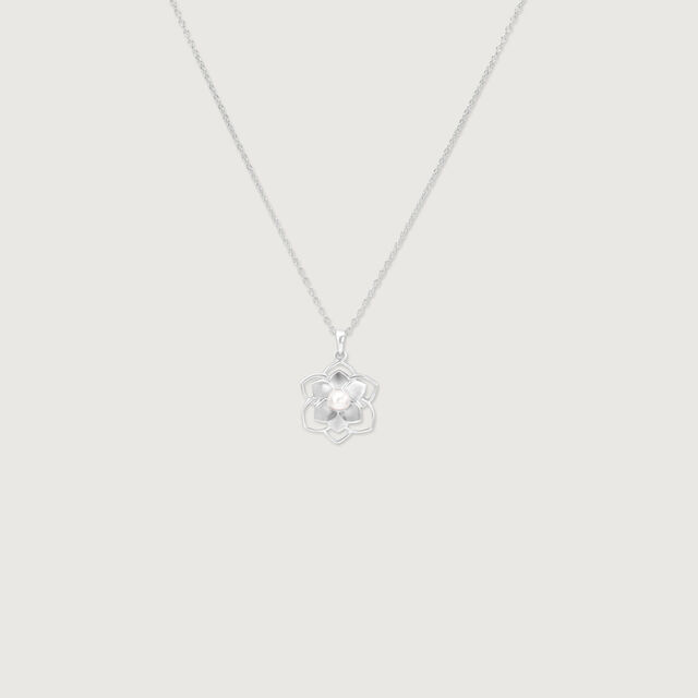 Elegant Bloom Silver Necklace,,hi-res image number null