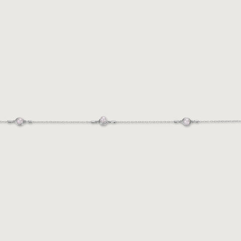 Pearl Kissed Single Silver Anklet