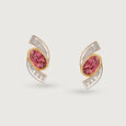 Tourmaline Cosmos 14KT Gold & Diamond Stud Earrings,,hi-res view 2