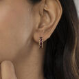 Scarlet Shine Garnet & Gold Hoop Earrings,,hi-res view 2