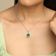 Green Abyss Silver Necklace,,hi-res view 2