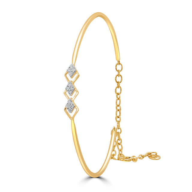 14 KT Yellow Gold Alpine Ascent Diamond Bangle,,hi-res view 3