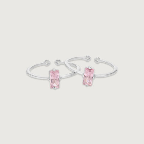 Pretty Blush Silver Toe Rings