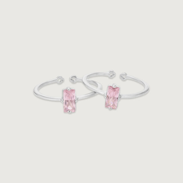 Pretty Blush Silver Toe Rings,,hi-res image number null