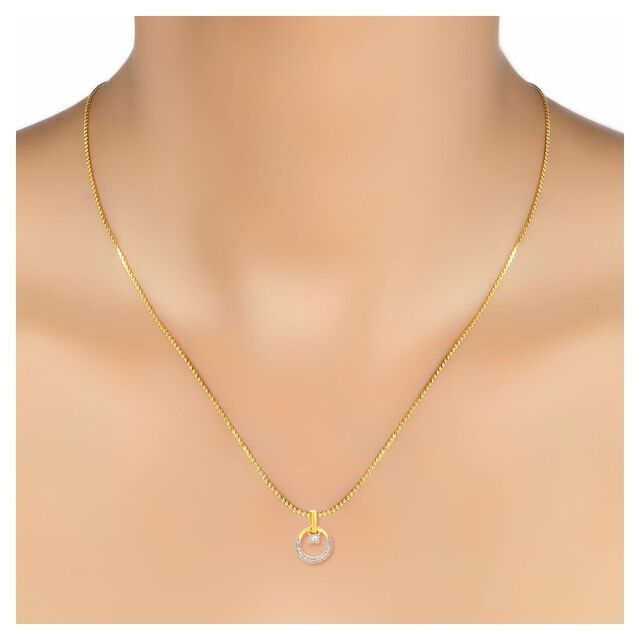 Splendid Geometric Pattern Gold and Diamond Pendant,,hi-res view 3