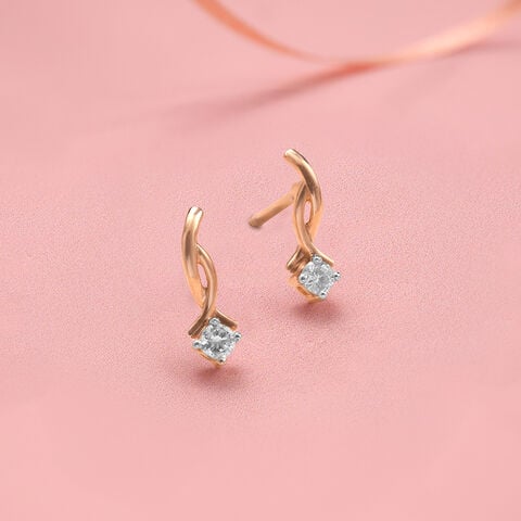 Twisty Gleam Diamond Earrings